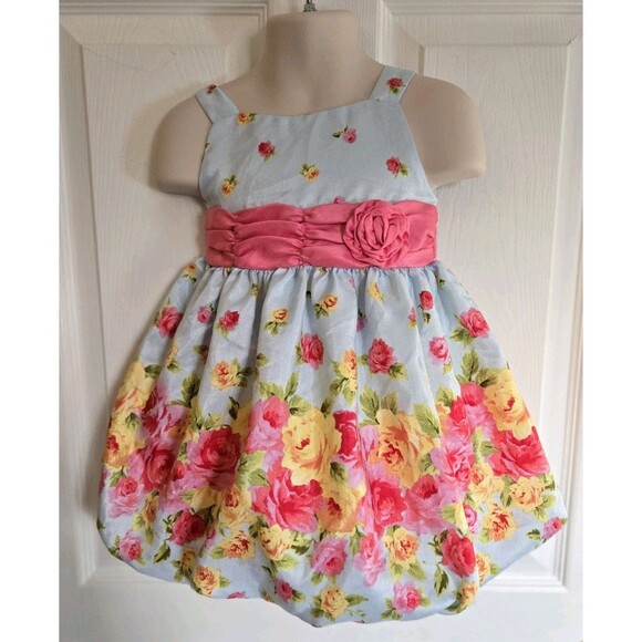 American Princess Bubble Dress Size 2T Spring Flowers Easter Sunday SO Pretty! - Picture 2 of 11
